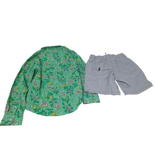 New Cat & Jack Boys Small (6/7) Long Sleeve Floral Button Down Shirt w Shorts - Picture 2 of 3