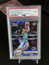 MINT PSA 9 2023 Hoops Brandon Miller Attack The Rack RC Blue Ice /99