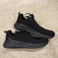 Skechers Womens Bobs Sport B Flex 117346 Black Running Shoes Sneakers Size 9