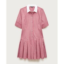 J.Crew Ophelia mini shirt-dress in striped cotton poplin Persian Red Size 10 NWT