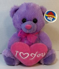 Purple Teddy Bear I Love You Plush Stuffed Animal Valentine's Day NWT