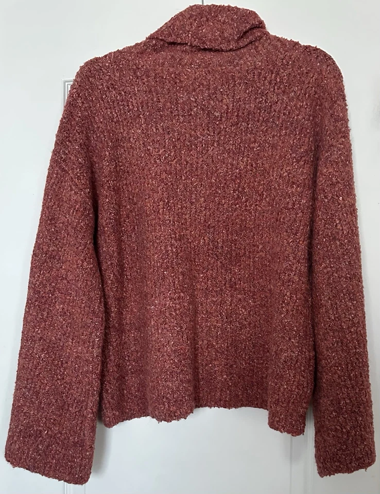 Autumn / Fall - VICI Warmest Wishes Knit Cowl Neck Bell Sleeve Sweater - Rust - Image 2 of 4