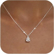 Gold Necklace for Women 14K Gold Plated Dainty Pendant Chain Puffy Heart Italian