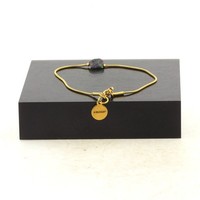 Armband Stahl Golden Edelstahl 1 Perle Epidot Aus Myanmar Made In France