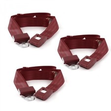Amc Hornet 1970 - 1977 Standard 2pt Burgandy Lap Bench Seat Belt Kit - 3 Belts Amc Hornet 1970 - 1977 Standard 2pt Burgandy Lap Bench Seat Belt Kit - 3 Belts