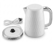 Honeycomb Kettle 1.7L Stylish Textured Design Rapid Boil White By Russell Hobbs