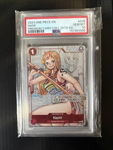 Bandai One Piece Card Game Nami OP01-016 Alt Art Foil PSA 10 Graded EN 2023