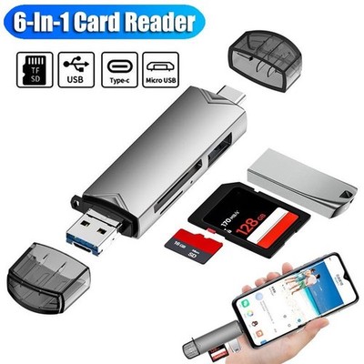 6in1 Kartenleser Speicherkartenleser USB 3.0 Typ-C Leser SD OTG Adapter Micro