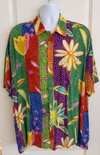 Jams World Men's Hawaiian Aloha Short Sleeve Shirt, XL, Freckle , EUC