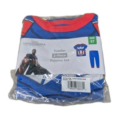 NEW baby boy's captain america 2-Piece snug fit Pajama Set 5T 