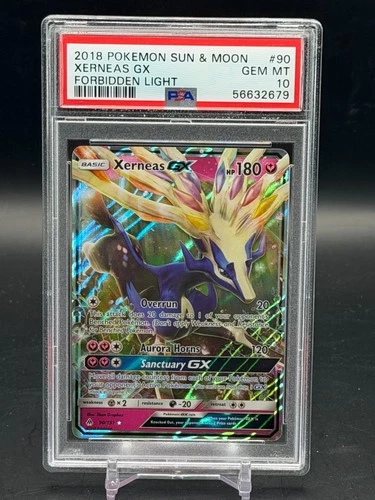 PSA 10 GEM MINT Xerneas GX Forbidden Light Holo Rare 2018 Pokemon 90/131