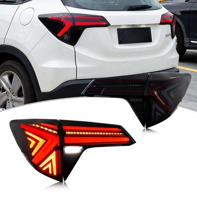 LED Tail Lights for Honda HR-V HRV 2016-2022 Vezel Black Rear Lamps Assembly