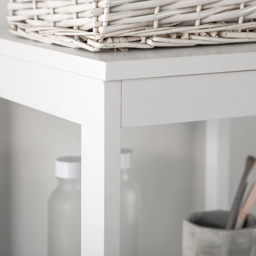 Tall Bathroom Storage Cabinet, Freestanding Linen Tower with 3 Drawers, White - Picture 11 of 11