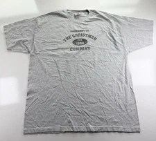 Vintage Jerzees The Christman Company Work Shirt XL GRAY USA 1894 Logo Tee
