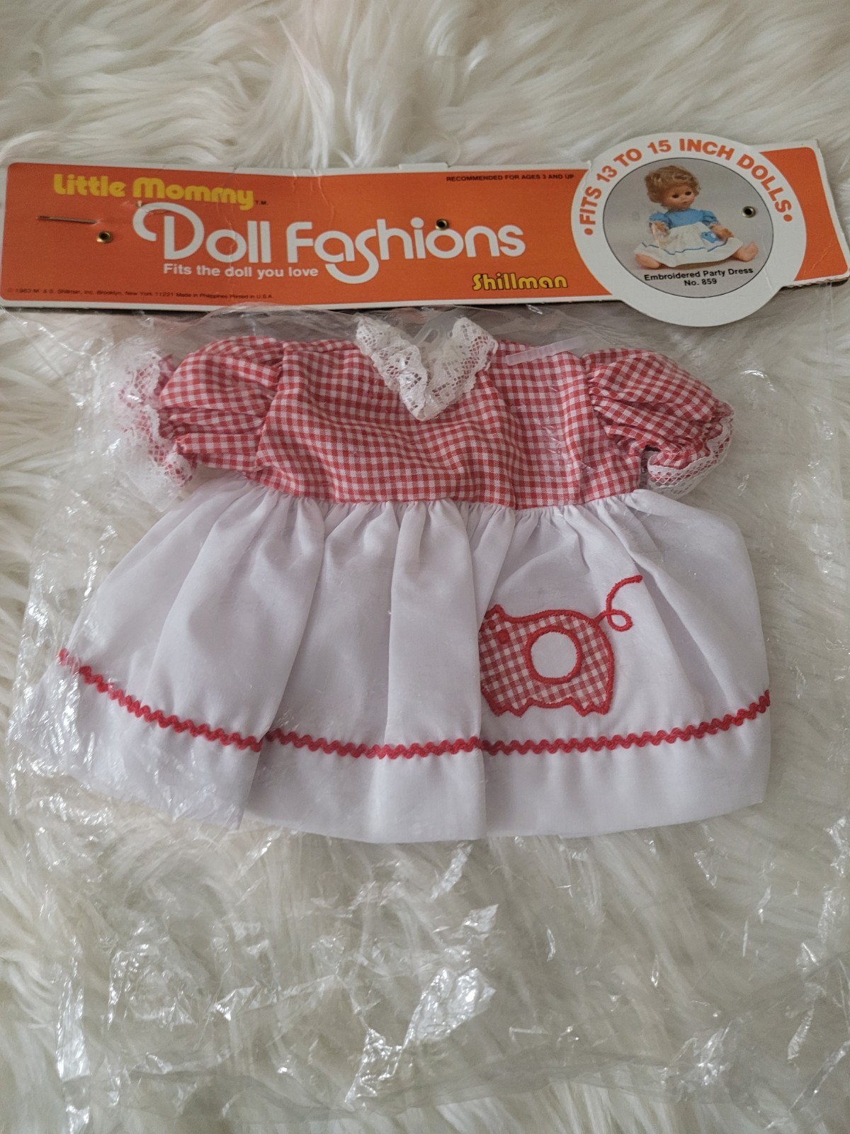 Vtg Little Mommy Doll Fashions Embroidered Party Dress No 85