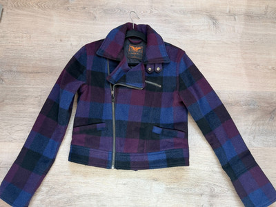 Levi s Wool Jacket,  Small/Medium, purple/blue/black plaid, Warm w/pockets