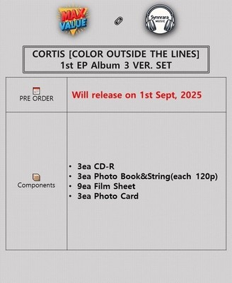 CORTIS COLOR OUTSIDE THE LINES Album 3 Ver SET/3CD+3Photo Book+
