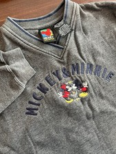 Vintage Mickey Unlimited Sweatshirt L Disney Minnie Mouse Embroidered Y2K Gray