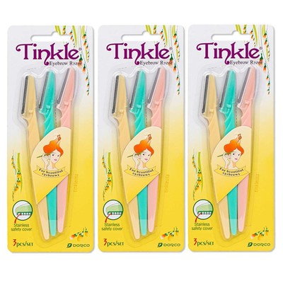 Tinkle Dermaplaning Tool 9ct, Dermaplane Razor for Women, Safe and Easy Peach Fu