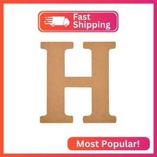 Plaid Unfinished Wood Letter, 8" Wooden Surface Perfect for DIY Arts and Crafts 