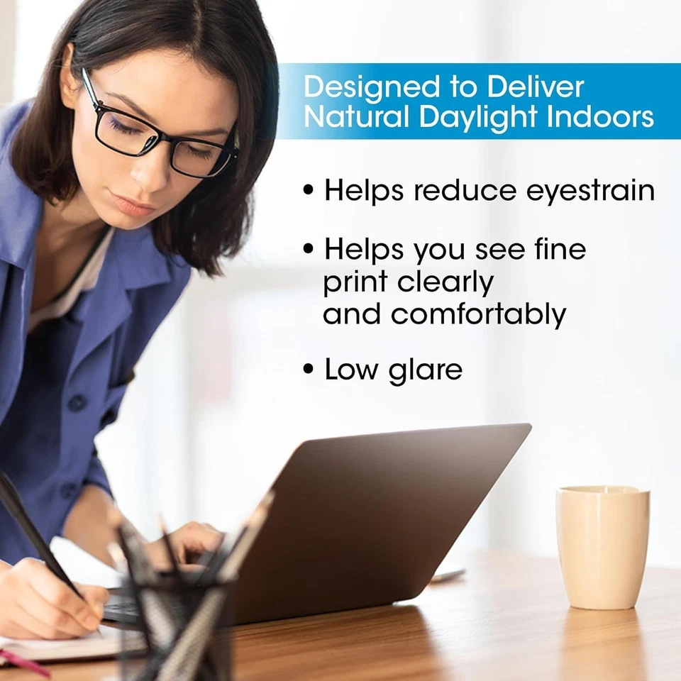 Lámpara de Escritorio LED Doble Pantalla OttLite - 3 Modos de Temperatura de Color, Apagado Automático T... Foto 3 de 4