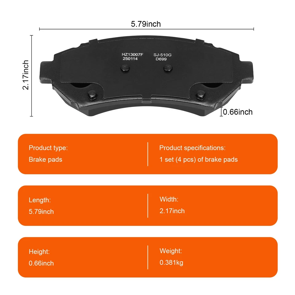 Керамическая передняя и задняя тормозные колодки для Cadillac DeVille Seville 1997-2002 Eldorado - Изображение 3 из 4