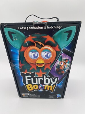 Furby Boom Orange Stars Plush Toy Hasbro 2012- NEW Sealed Box, Box Has Some Mark