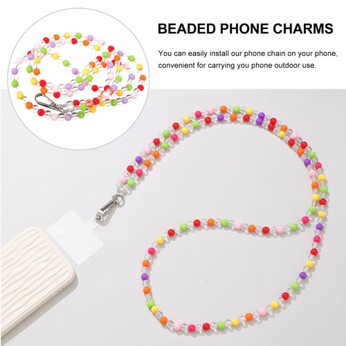 Beaded Phone Charms Beaded Phone Chain Lightweight Phone Lanyard Wrist Strap - Picture 10 of 12