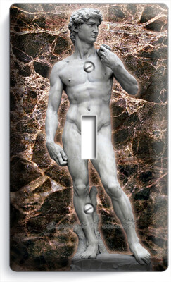 MICHELANGELO DAVID NAKED SCULPTURE 1 GANG LIGHT SWITCH WALL PLATE COVER HD DECOR