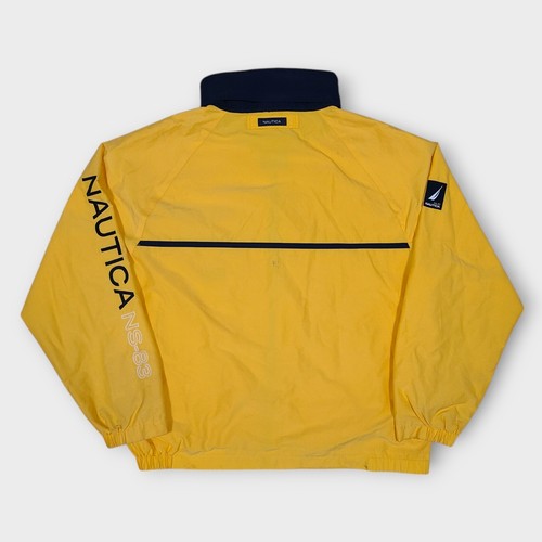Nautica NS-83 Mens Rain Jacket Hooded Windbreaker Sailing Yellow Size XL Vintage - Picture 2 of 24