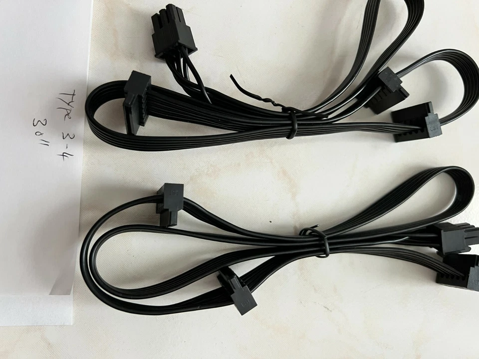 6 Pcs Corsair hx1200 RM1000X RM850X RM750X Corsair 6 Pin to 3x SATA Drive Cable - Image 2 of 4