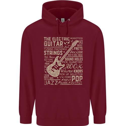 Guitar Word Art Guitarist Electric Acoustic Childrens Kids Hoodie - Picture 25 of 80
