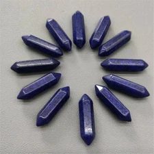 30pcs Natural Blue Stone Hexagonal Pointed Pendant Healing Reiki No Hole