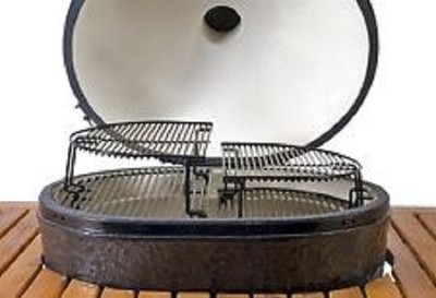 Primo Ceramic Charcoal Grill Extended Coated Cooking Grid for Oval Jr. 312