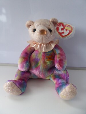 TY Plüschtier Geburtstag Beanie OKTOBER Opal Geburt Stein Teddybär Kuscheltier NEU