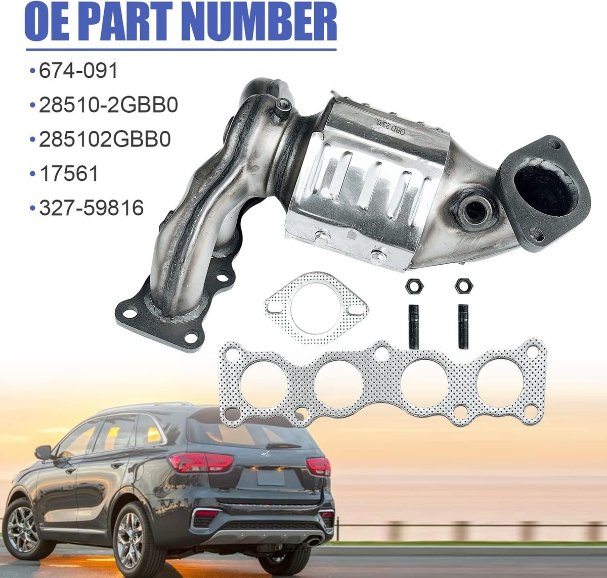 2016-2020 Kia Sorento Sportage 2.4L AWD Catalytic Converter 28510