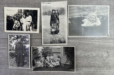 Lot Of 5 Vintage Photos Black White Family Children Men Women