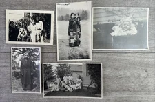 Lot Of 5 Vintage Photos Black & White Family Children Men Women