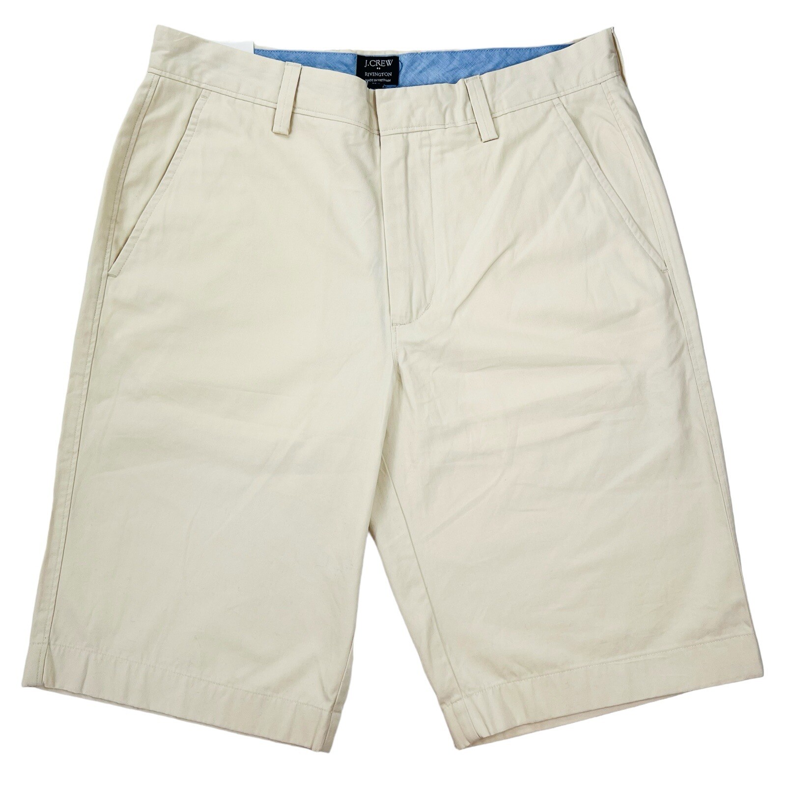 J.Crew Rivington Shorts Mens 30 Beige 100 Cotton Flat Front Chino