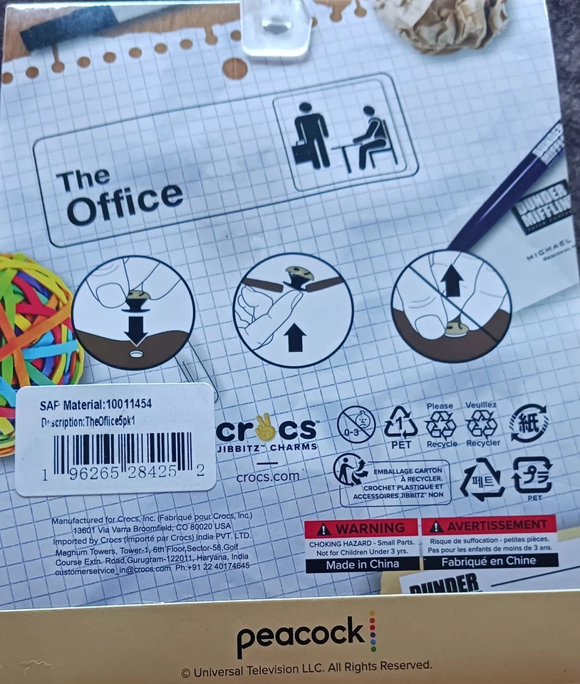 The Office Crocs Jibbitz Charms Uniquely You Limited Edition NEW Pack of 5 - Image 3 of 3