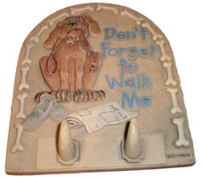 Spoontiques Leash Holder, Don't Forget to Walk the Dog Wall Plaque