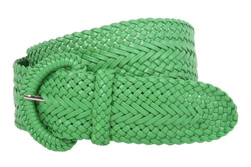 2 Inch Wide Hand Made Soft Metallic Woven Braided Round Belt - Picture 7 of 47