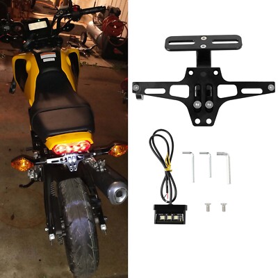 Motorrad Kennzeichenhalter Lizenz mit LED Rücklicht Einstellbar Für Honda Grom