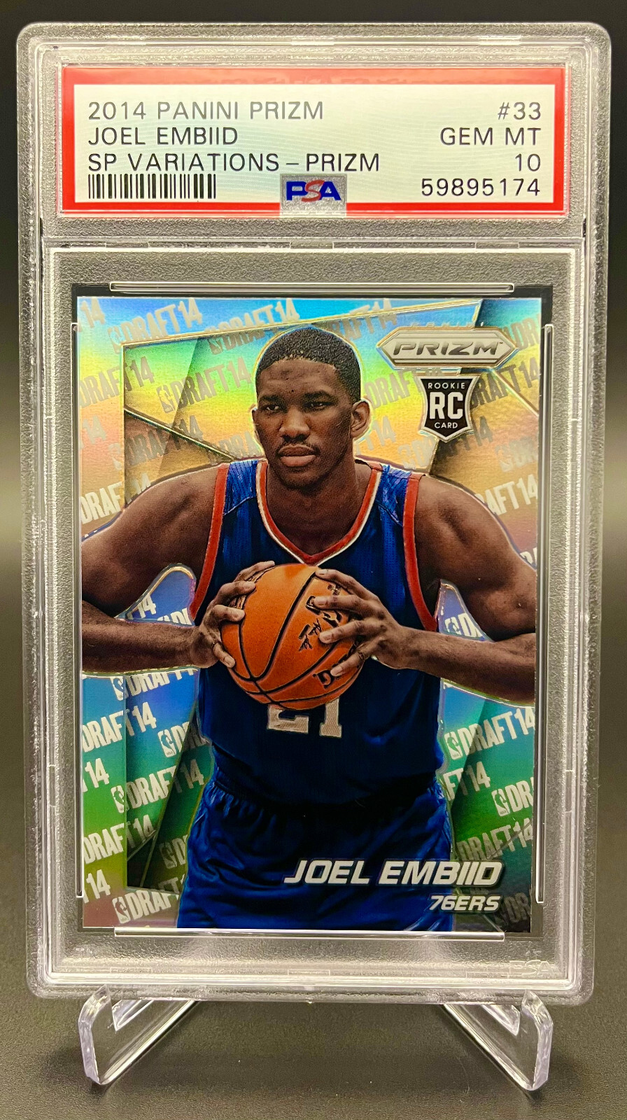 2014-15 Joel Embiid Panini Silver Prizm Variations PSA 10 RC Rookie #33