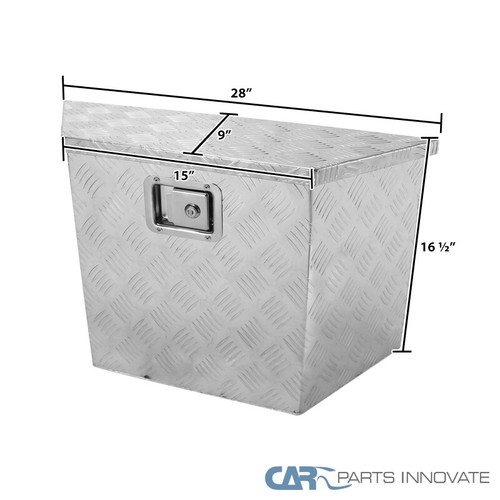 28/15" Truck Pickup Silver Aluminum Tool Box Trailer Storage w/ Gas Lift & Lock eBay