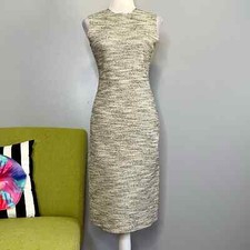 Theory Earl Branson Black White Knit Sheath Dress Work Cocktail