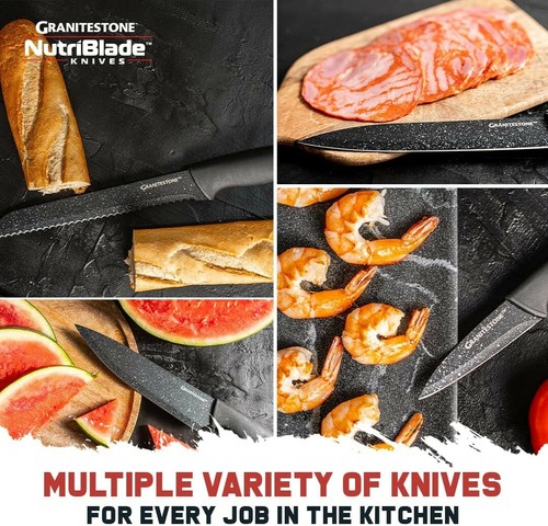 Granitestone NutriBlade 12 Piece Knife Set Nonstick High-Grade Stainless Blades - Picture 6 of 6
