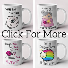 Knitting Wool Themed MUGS Funny Ideal Presents Cute Gifts Birthday presents
