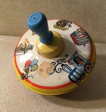 Vintage Child's Toy spin Top characters: animals at circus 