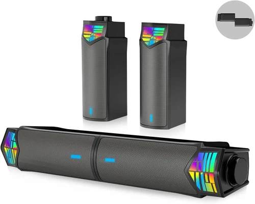 Lautsprecher Soundbar PC Computer Monitor Boxen Box Bluetooth USB RGB B466